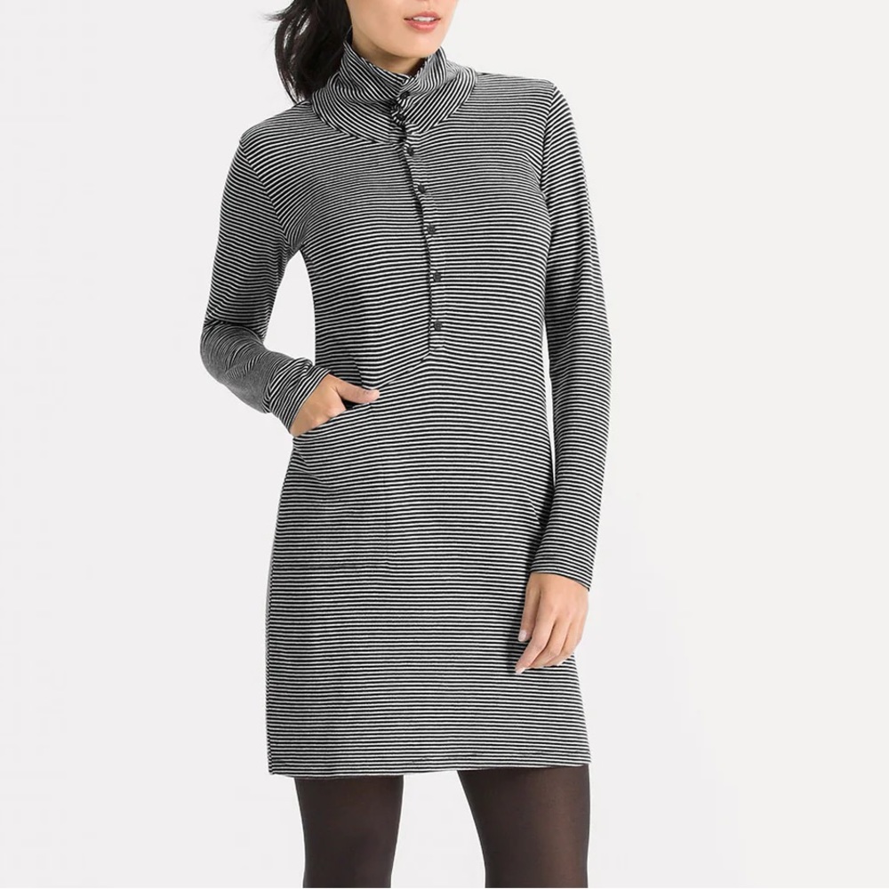 nau cozy long sleeve dress caviar xl